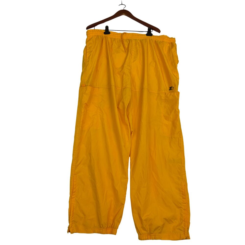 Vintage Starter Mens XL Yellow Windbreaker Track Pants Nylon Jogger 90s Retro